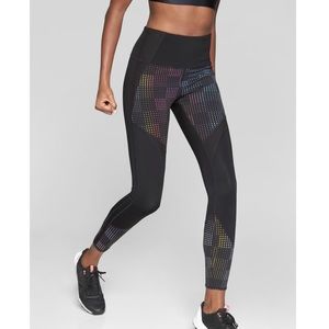 Athleta Aurora Precision 7/8 Tight Multicolor Reflective Leggings XS